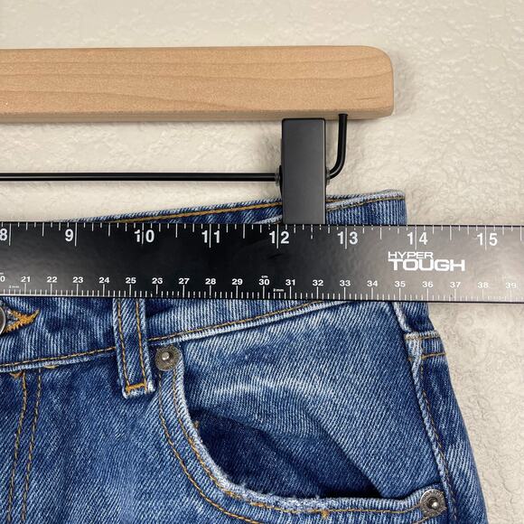 Zara High Waist Culottes Jeans Blue Size 4 Raw Hem Medium Wash Cotton Casual - Picture 12 of 13